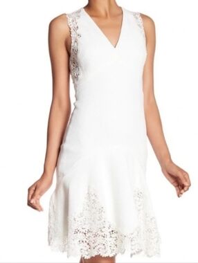 Rebecca Taylor Marielle Lace Dress in ivory. Size 4